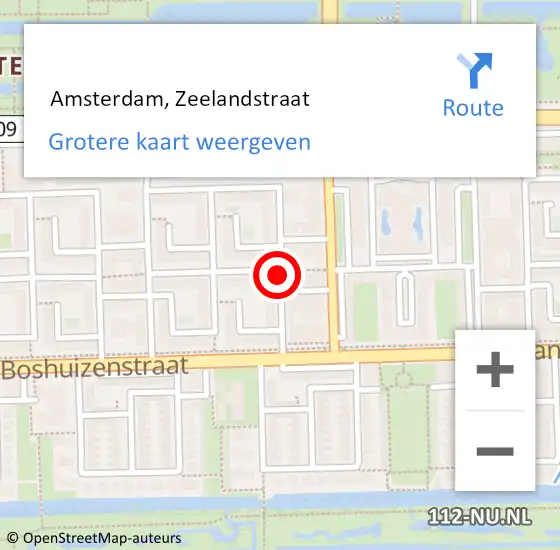Locatie op kaart van de 112 melding:  Amsterdam, Zeelandstraat op 18 september 2019 07:45