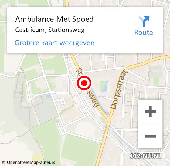 Locatie op kaart van de 112 melding: Ambulance Met Spoed Naar Castricum, Stationsweg op 18 september 2019 08:03