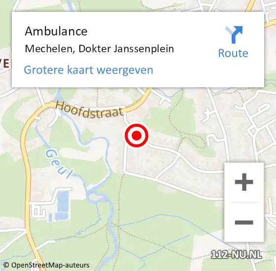 Locatie op kaart van de 112 melding: Ambulance Mechelen, Dokter Janssenplein op 14 april 2014 08:45