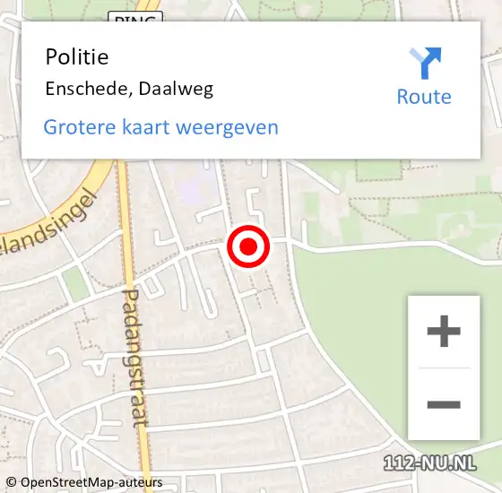 Locatie op kaart van de 112 melding: Politie Enschede, Daalweg op 18 september 2019 10:16