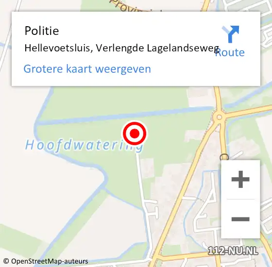 Locatie op kaart van de 112 melding: Politie Hellevoetsluis, Verlengde Lagelandseweg op 18 september 2019 11:04