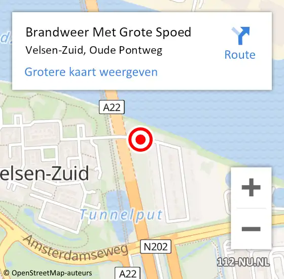 Locatie op kaart van de 112 melding: Brandweer Met Grote Spoed Naar Velsen-Zuid, Oude Pontweg op 18 september 2019 12:01