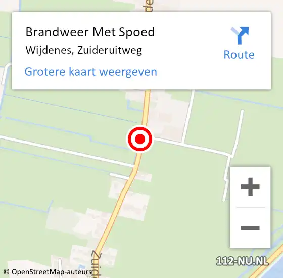 Locatie op kaart van de 112 melding: Brandweer Met Spoed Naar Wijdenes, Zuideruitweg op 18 september 2019 12:34