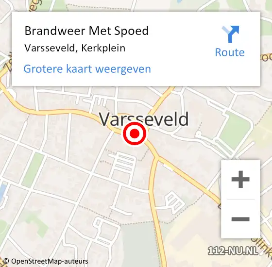Locatie op kaart van de 112 melding: Brandweer Met Spoed Naar Varsseveld, Kerkplein op 18 september 2019 14:15