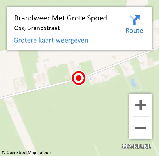 Locatie op kaart van de 112 melding: Brandweer Met Grote Spoed Naar Oss, Brandstraat op 18 september 2019 15:43