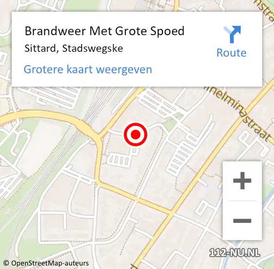 Locatie op kaart van de 112 melding: Brandweer Met Grote Spoed Naar Sittard, Stadswegske op 18 september 2019 16:06