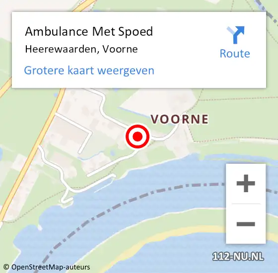 Locatie op kaart van de 112 melding: Ambulance Met Spoed Naar Heerewaarden, Voorne op 18 september 2019 16:33