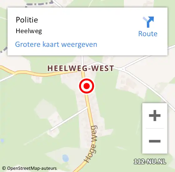 Locatie op kaart van de 112 melding: Politie Heelweg op 18 september 2019 16:58