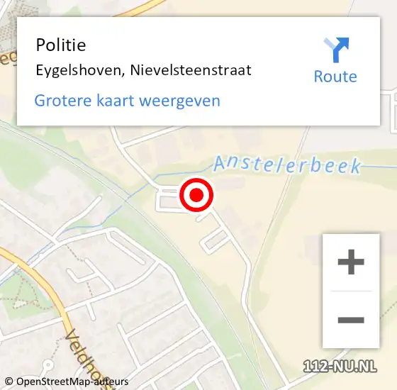 Locatie op kaart van de 112 melding: Politie Eygelshoven, Nievelsteenstraat op 18 september 2019 17:12