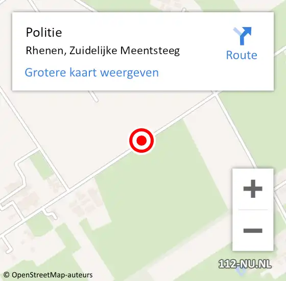 Locatie op kaart van de 112 melding: Politie Rhenen, Zuidelijke Meentsteeg op 18 september 2019 22:11