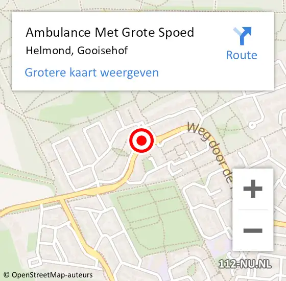 Locatie op kaart van de 112 melding: Ambulance Met Grote Spoed Naar Helmond, Gooisehof op 19 september 2019 00:18