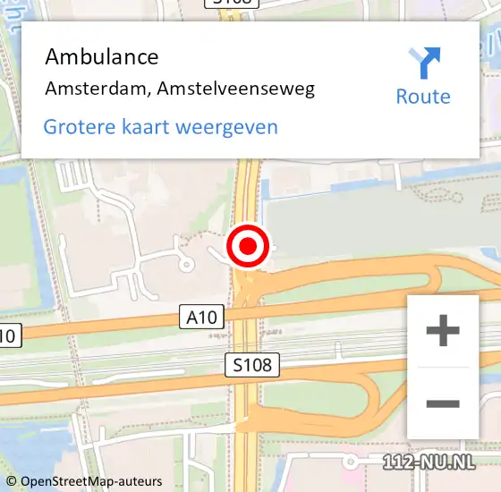 Locatie op kaart van de 112 melding: Ambulance Amsterdam, Amstelveenseweg op 19 september 2019 01:39