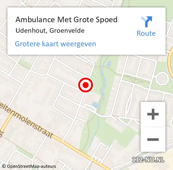 Locatie op kaart van de 112 melding: Ambulance Met Grote Spoed Naar Udenhout, Groenvelde op 19 september 2019 02:01