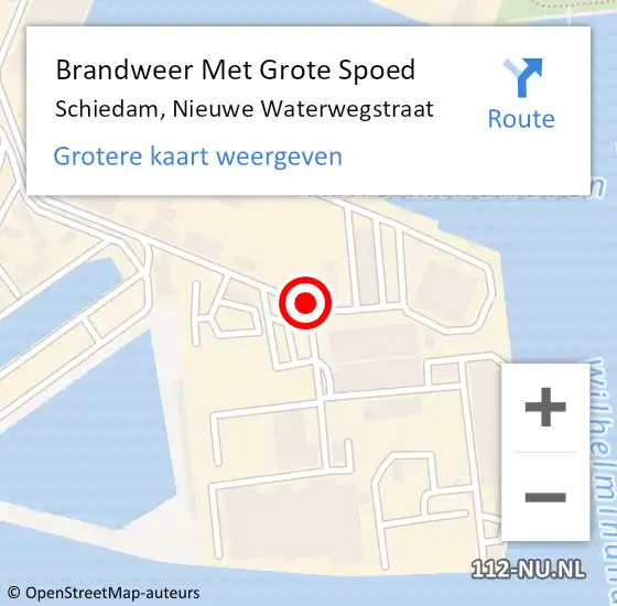 Locatie op kaart van de 112 melding: Brandweer Met Grote Spoed Naar Schiedam, Nieuwe Waterwegstraat op 19 september 2019 02:10