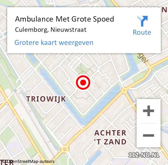 Locatie op kaart van de 112 melding: Ambulance Met Grote Spoed Naar Culemborg, Nieuwstraat op 19 september 2019 03:41