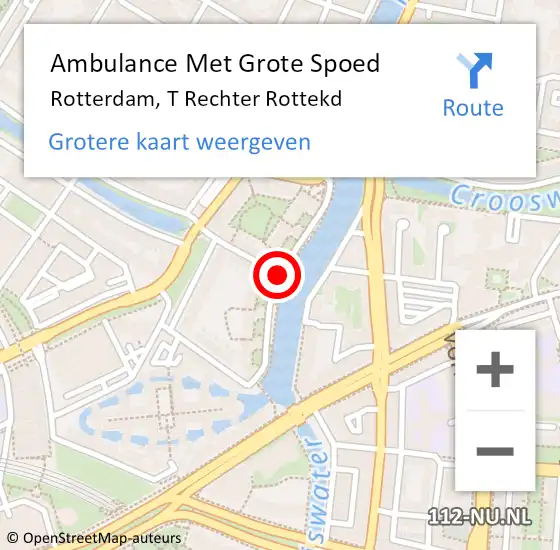 Locatie op kaart van de 112 melding: Ambulance Met Grote Spoed Naar Rotterdam, T Rechter Rottekd op 19 september 2019 04:35