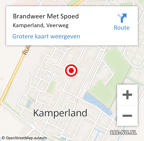Locatie op kaart van de 112 melding: Brandweer Met Spoed Naar Kamperland, Veerweg op 19 september 2019 05:22
