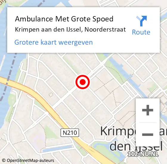 Locatie op kaart van de 112 melding: Ambulance Met Grote Spoed Naar Krimpen aan den IJssel, Noorderstraat op 19 september 2019 07:03