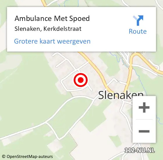 Locatie op kaart van de 112 melding: Ambulance Met Spoed Naar Slenaken, Kerkdelstraat op 14 april 2014 10:15