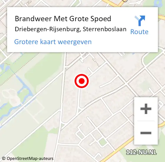 Locatie op kaart van de 112 melding: Brandweer Met Grote Spoed Naar Driebergen-Rijsenburg, Sterrenboslaan op 19 september 2019 10:16