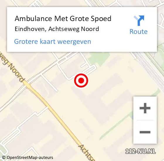 Locatie op kaart van de 112 melding: Ambulance Met Grote Spoed Naar Eindhoven, Achtseweg Noord op 19 september 2019 10:21