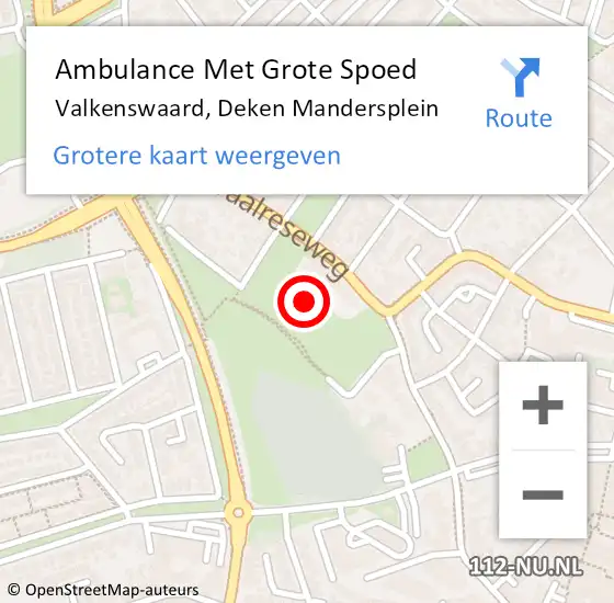 Locatie op kaart van de 112 melding: Ambulance Met Grote Spoed Naar Valkenswaard, Zandschel op 19 september 2019 10:45