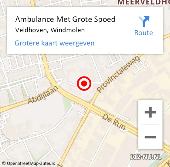 Locatie op kaart van de 112 melding: Ambulance Met Grote Spoed Naar Veldhoven, Windmolen op 19 september 2019 11:00