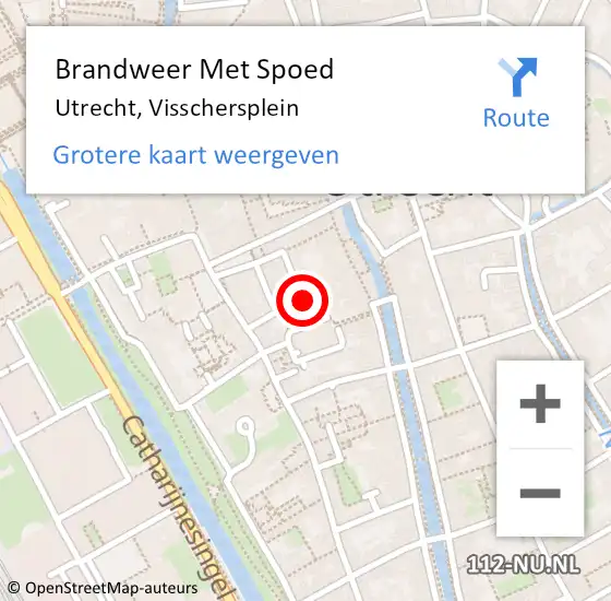 Locatie op kaart van de 112 melding: Brandweer Met Spoed Naar Utrecht, Visschersplein op 19 september 2019 12:22