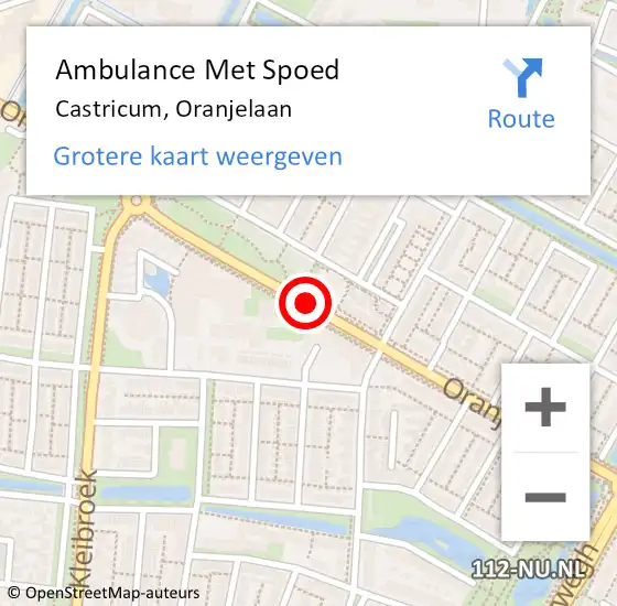 Locatie op kaart van de 112 melding: Ambulance Met Spoed Naar Castricum, Oranjelaan op 19 september 2019 13:27
