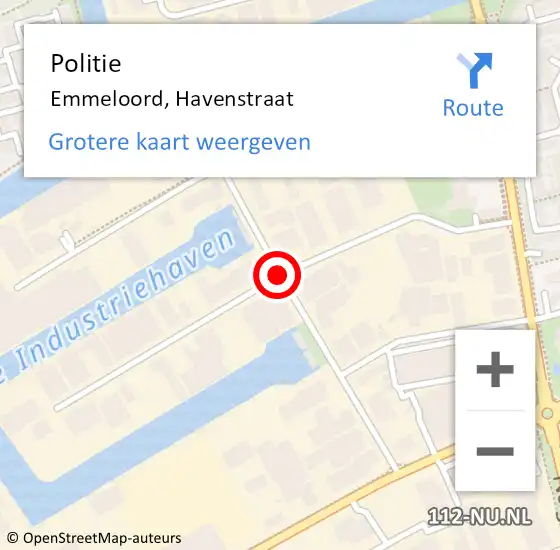 Locatie op kaart van de 112 melding: Politie Emmeloord, Havenstraat op 19 september 2019 14:22