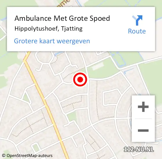Locatie op kaart van de 112 melding: Ambulance Met Grote Spoed Naar Hippolytushoef, Tjatting op 19 september 2019 15:59
