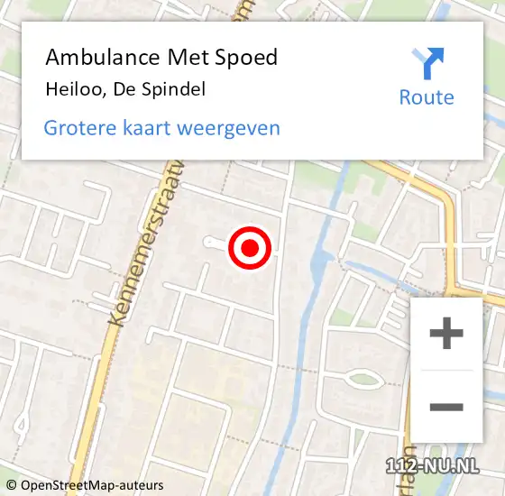 Locatie op kaart van de 112 melding: Ambulance Met Spoed Naar Heiloo, De Spindel op 19 september 2019 16:35