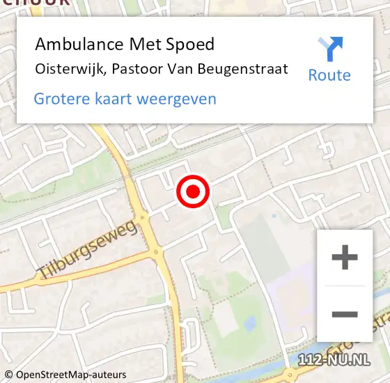 Locatie op kaart van de 112 melding: Ambulance Met Spoed Naar Oisterwijk, Pastoor van Beugenstraat op 19 september 2019 17:32