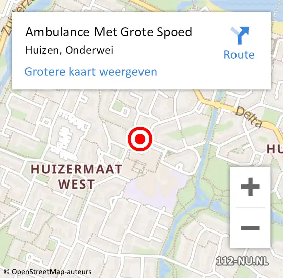 Locatie op kaart van de 112 melding: Ambulance Met Grote Spoed Naar Huizen, Onderwei op 19 september 2019 18:46