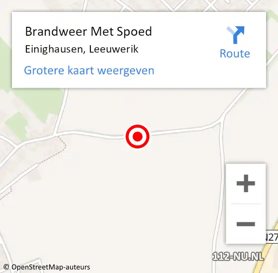 Locatie op kaart van de 112 melding: Brandweer Met Spoed Naar Einighausen, Leeuwerik op 19 september 2019 18:58