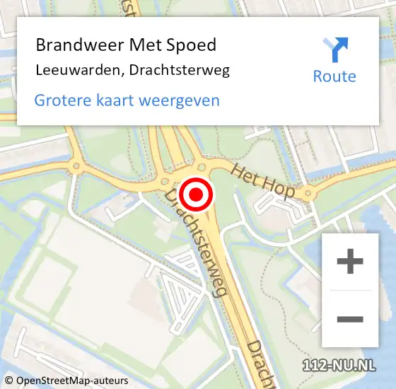 Locatie op kaart van de 112 melding: Brandweer Met Spoed Naar Leeuwarden, Drachtsterweg op 19 september 2019 19:21