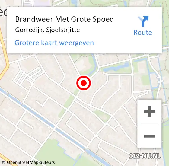 Locatie op kaart van de 112 melding: Brandweer Met Grote Spoed Naar Gorredijk, Sjoelstrjitte op 19 september 2019 20:04