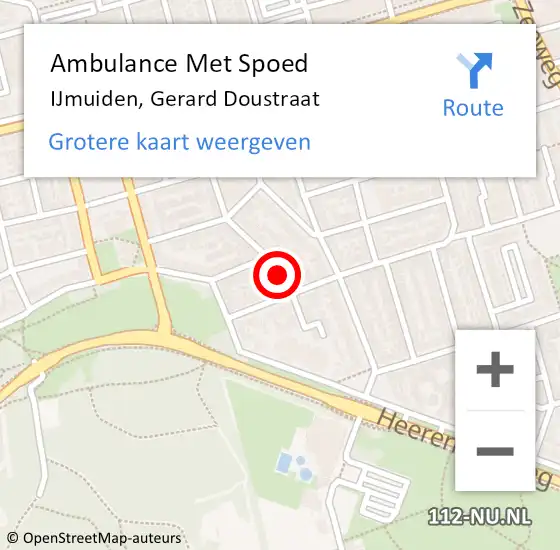 Locatie op kaart van de 112 melding: Ambulance Met Spoed Naar IJmuiden, Gerard Doustraat op 19 september 2019 20:54