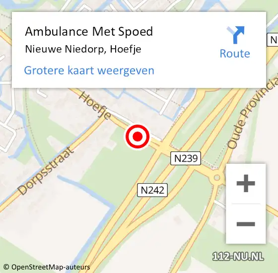 Locatie op kaart van de 112 melding: Ambulance Met Spoed Naar Nieuwe Niedorp, Hoefje op 19 september 2019 21:08