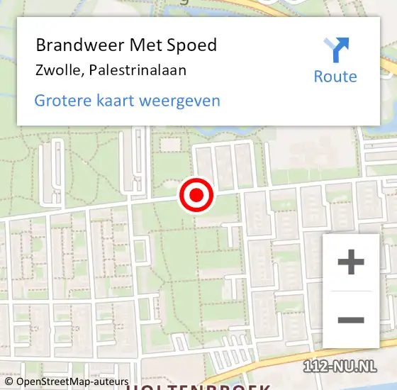 Locatie op kaart van de 112 melding: Brandweer Met Spoed Naar Zwolle, Palestrinalaan op 19 september 2019 21:35