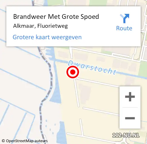 Locatie op kaart van de 112 melding: Brandweer Met Grote Spoed Naar Alkmaar, Fluorietweg op 19 september 2019 21:36