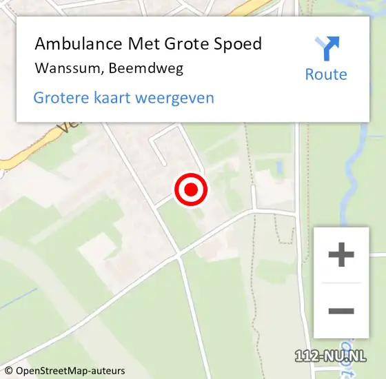 Locatie op kaart van de 112 melding: Ambulance Met Grote Spoed Naar Wanssum, Beemdweg op 14 april 2014 11:20