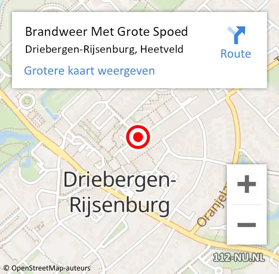 Locatie op kaart van de 112 melding: Brandweer Met Grote Spoed Naar Driebergen-Rijsenburg, Heetveld op 19 september 2019 23:21