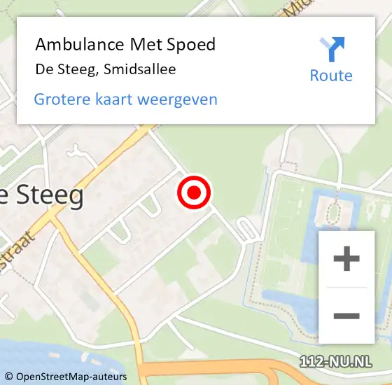 Locatie op kaart van de 112 melding: Ambulance Met Spoed Naar De Steeg, Smidsallee op 20 september 2019 02:40