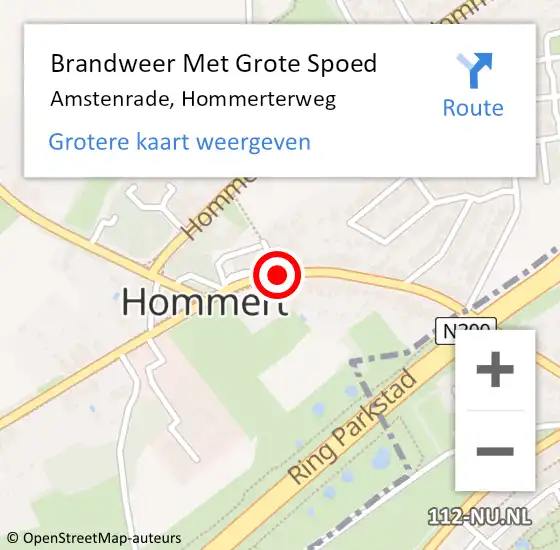 Locatie op kaart van de 112 melding: Brandweer Met Grote Spoed Naar Amstenrade, Hommerterweg op 20 september 2019 04:35