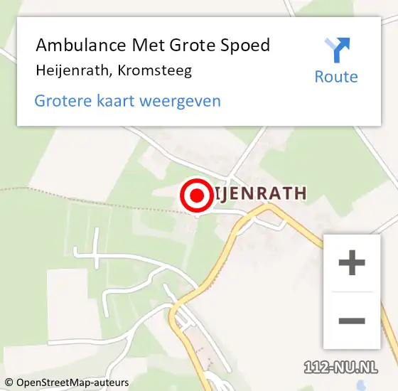 Locatie op kaart van de 112 melding: Ambulance Met Grote Spoed Naar Heijenrath, Kromsteeg op 14 april 2014 11:42