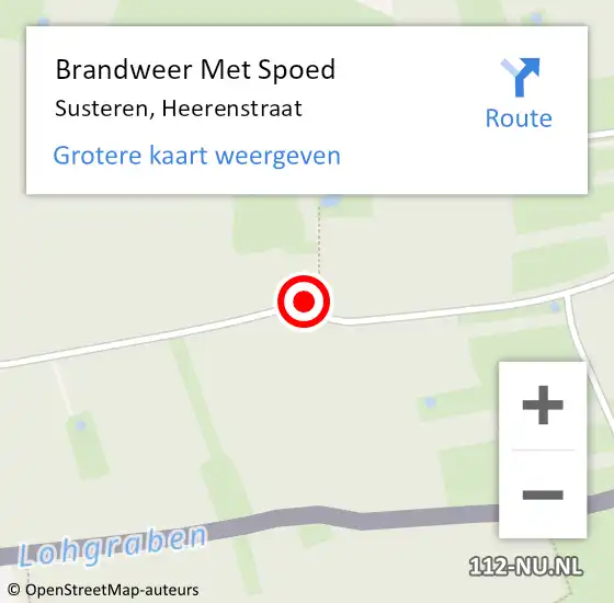 Locatie op kaart van de 112 melding: Brandweer Met Spoed Naar Susteren, Heerenstraat op 20 september 2019 09:14