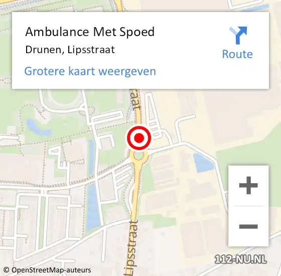 Locatie op kaart van de 112 melding: Ambulance Met Spoed Naar Drunen, Lipsstraat op 20 september 2019 09:50