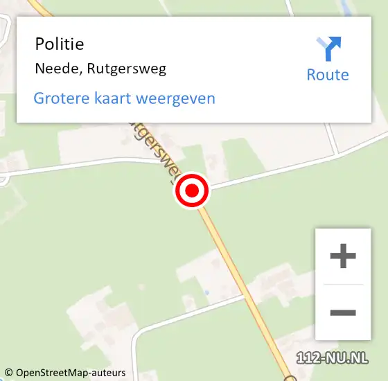 Locatie op kaart van de 112 melding: Politie Neede, Rutgersweg op 20 september 2019 11:19