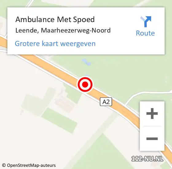 Locatie op kaart van de 112 melding: Ambulance Met Spoed Naar Leende, Maarheezerweg-Noord op 20 september 2019 12:02